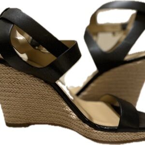 Elegant Black Wedge Sandals